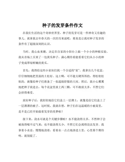 种子的发芽条件作文