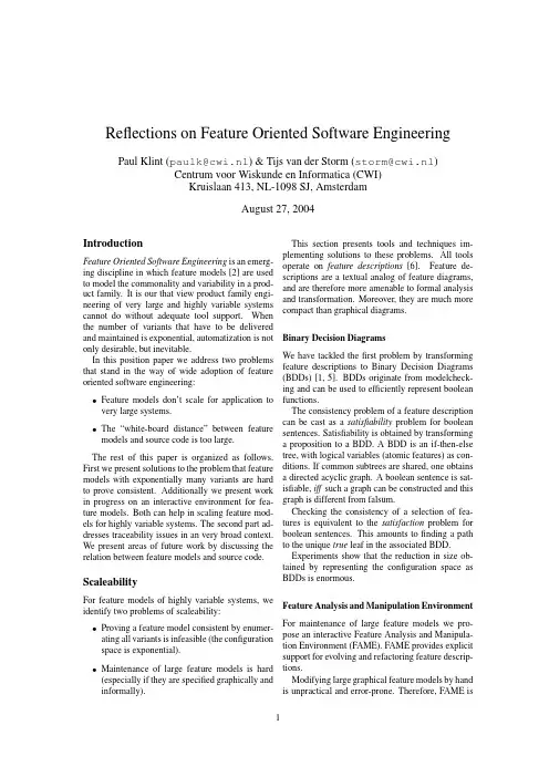 T. Reflections on Feature Oriented Software Engineering