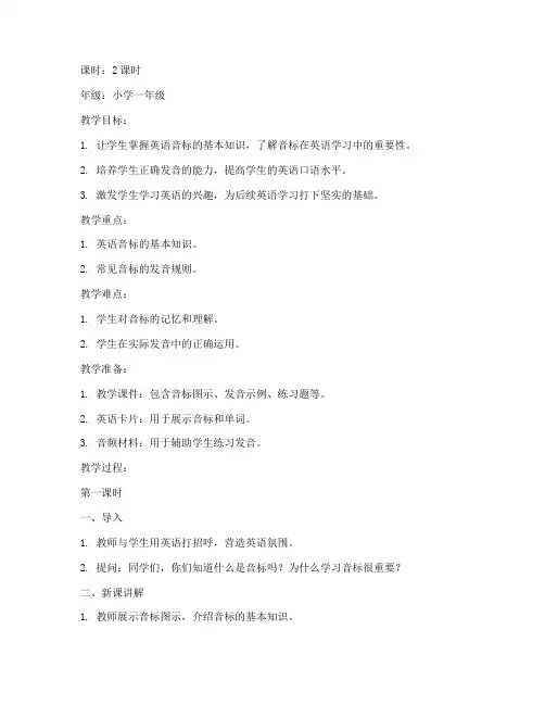 音标教案模板小学