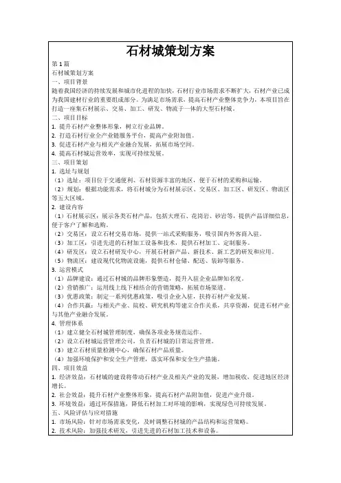 石材城策划方案