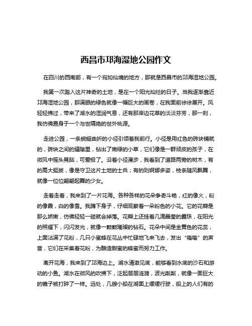 西昌市邛海湿地公园作文
