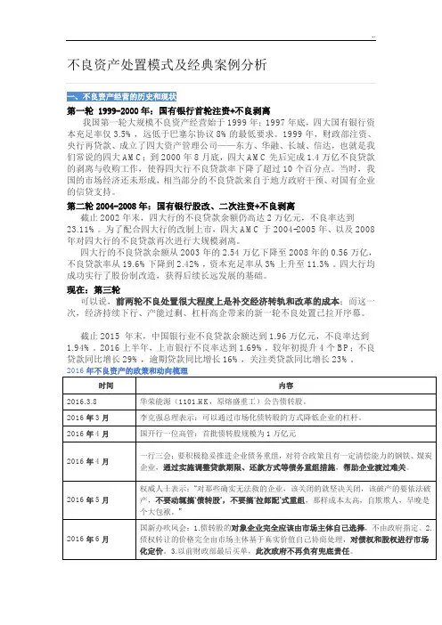 不良资产处置模式及其经典编辑案例解析分析
