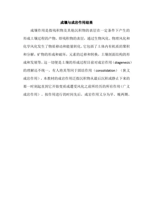 成壤与成岩作用结果