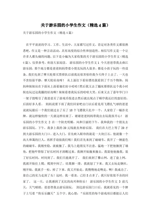 关于游乐园的小学生作文(精选4篇)