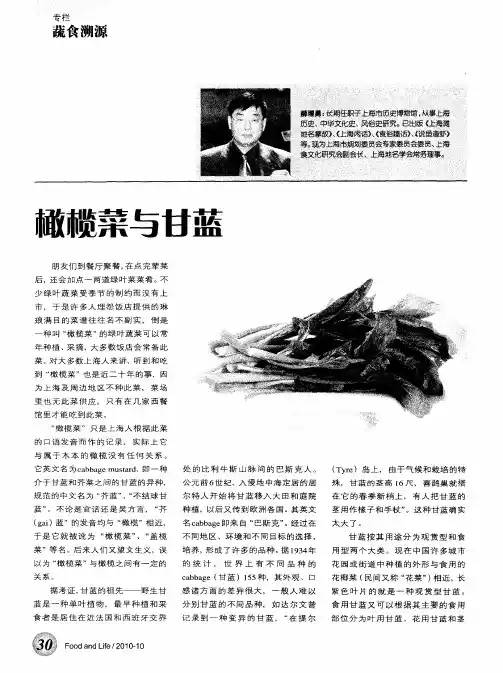 橄榄菜与甘蓝