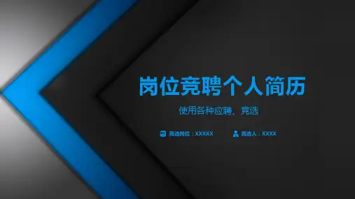 岗位竞聘个人简历蓝色大气高端商务职业规划求职竞聘PPT模板