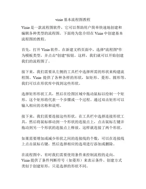 visio基本流程图教程