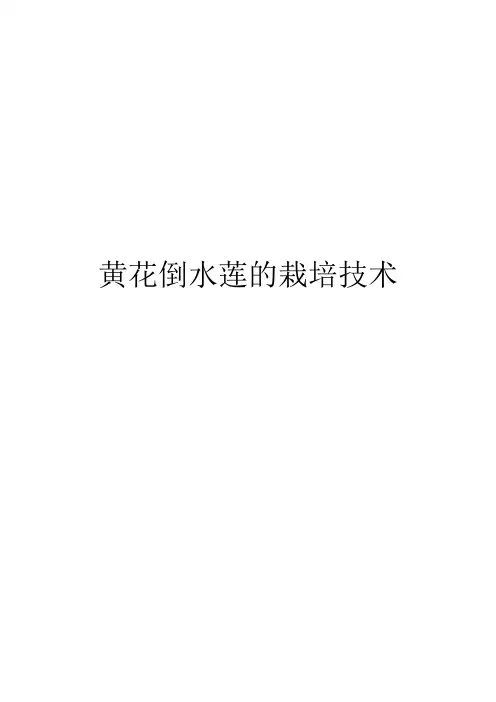 黄花倒水莲的栽培技术