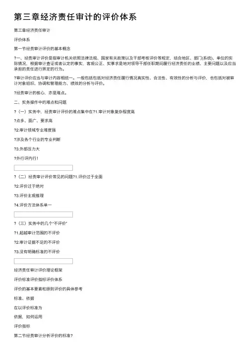 第三章经济责任审计的评价体系