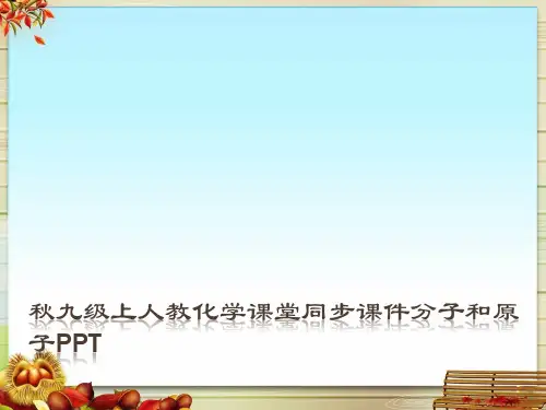 秋九级上人教化学课堂同步课件分子和原子PPT