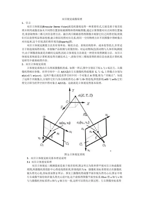 双目视觉成像原理