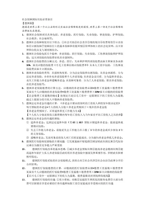 社会保障国际比较必备条目