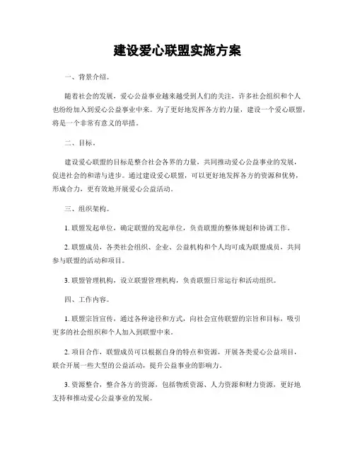 建设爱心联盟实施方案