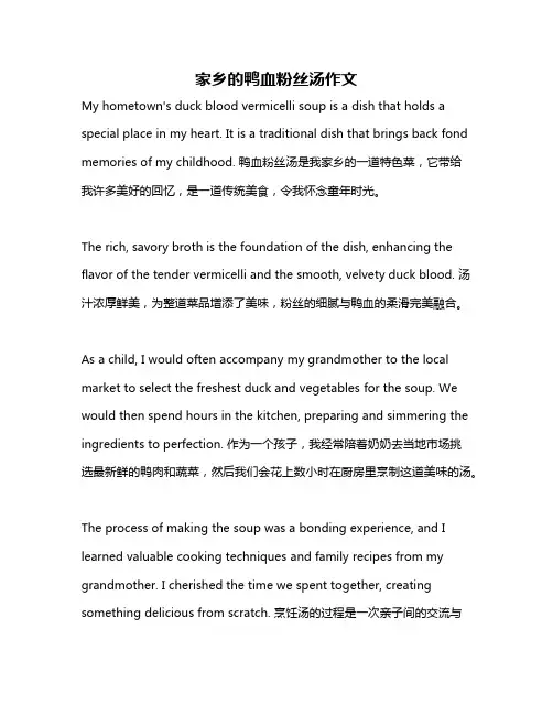 家乡的鸭血粉丝汤作文