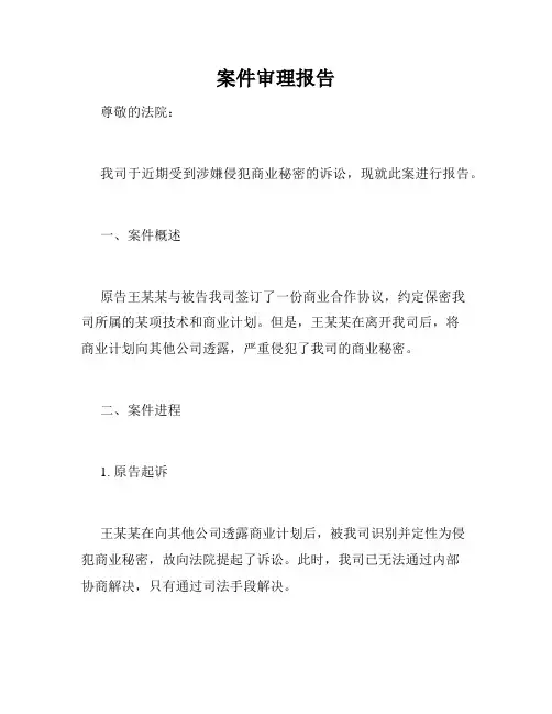 案件审理报告
