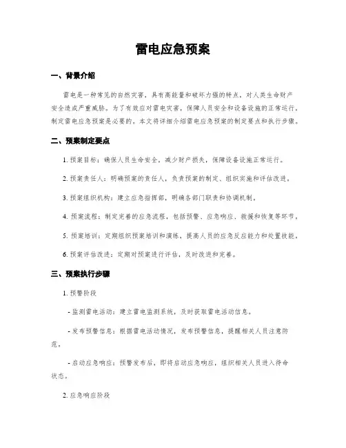 雷电应急预案