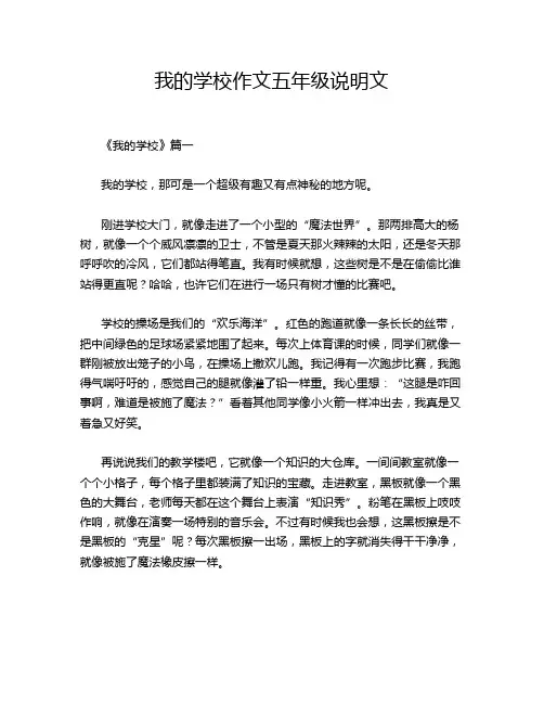 我的学校作文五年级说明文