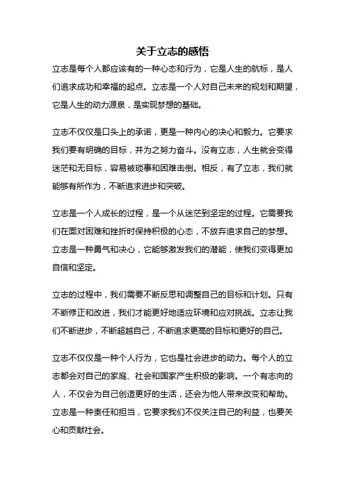 关于立志的感悟