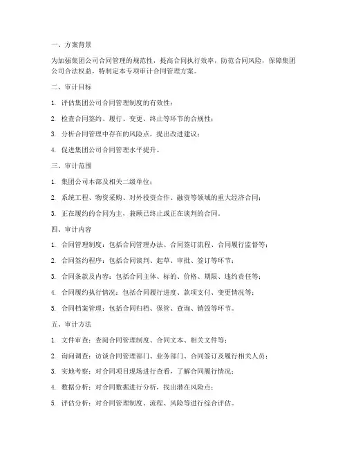 专项审计合同管理方案