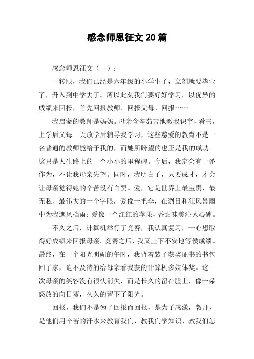 感念师恩征文20篇