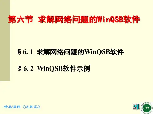 winQSB软件使用