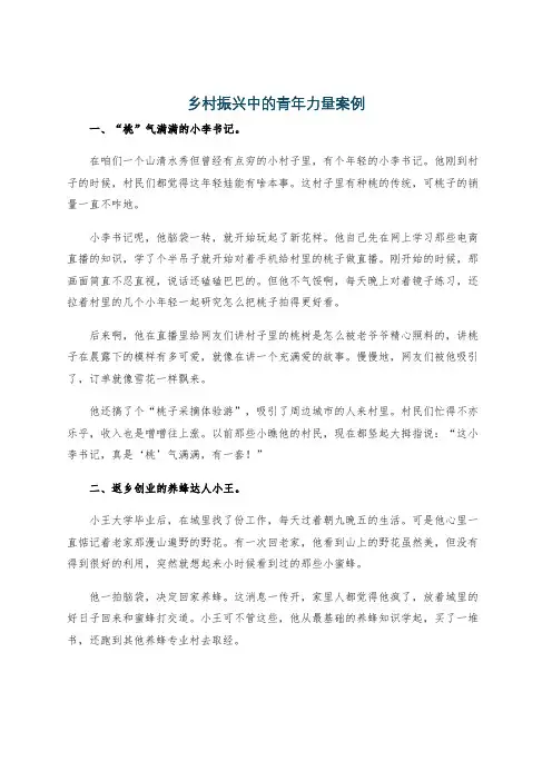 乡村振兴中的青年力量案例