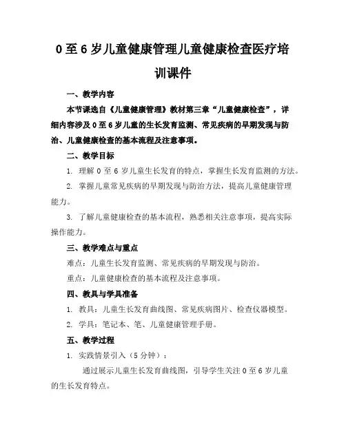 0至6岁儿童健康管理儿童健康检查医疗培训课件