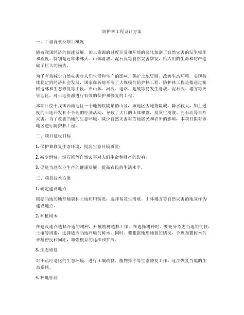 防护林工程设计方案