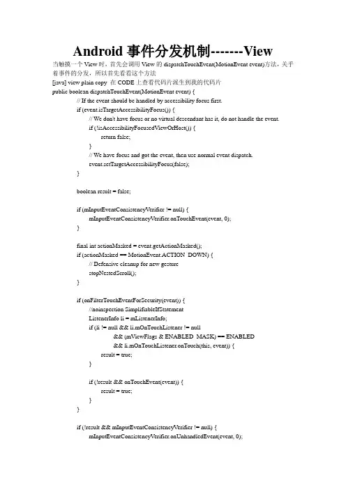 Android事件分发机制-------View