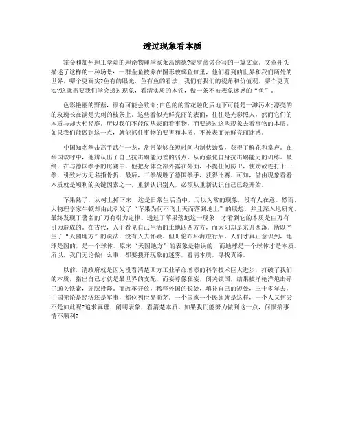 透过现象看本质