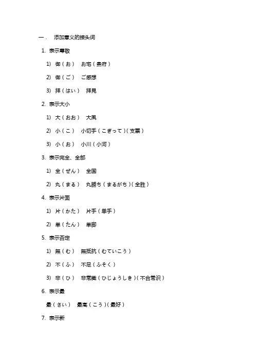 日语常用接头词