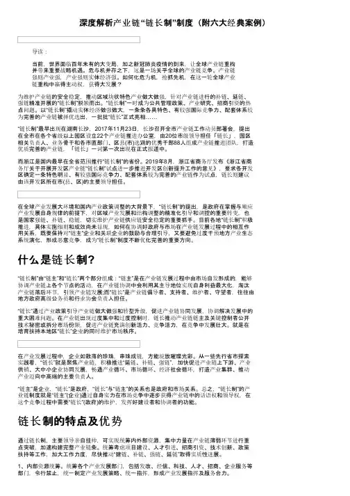 深度解析产业链“链长制”制度（附六大经典案例）