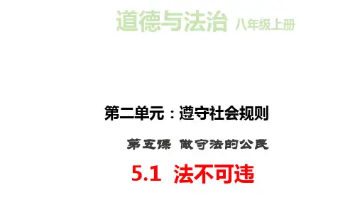 部编人教版道德与法治八年级上册《法不可违 》PPT教学课件