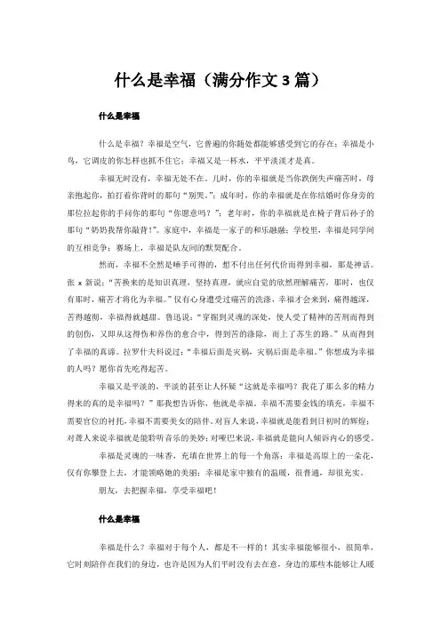 什么是幸福(满分作文3篇)
