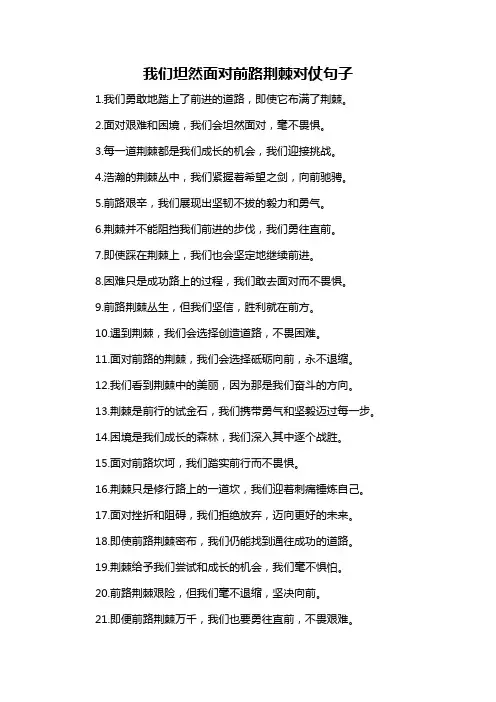 我们坦然面对前路荆棘对仗句子-概述说明以及解释