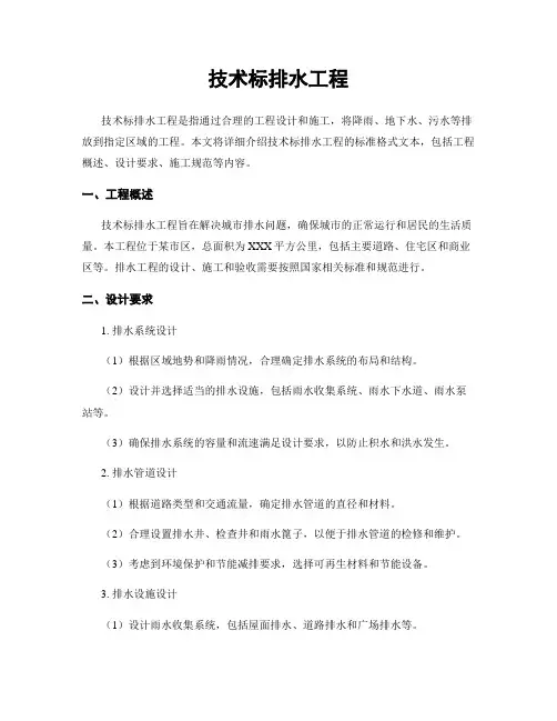 技术标排水工程