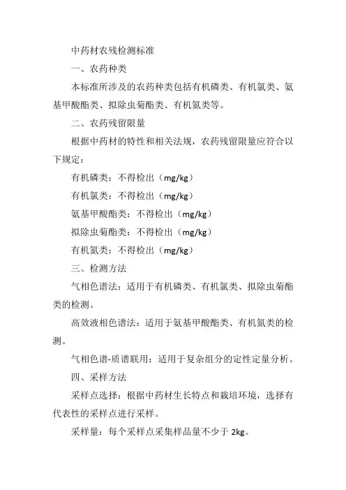 中药材农残检测标准