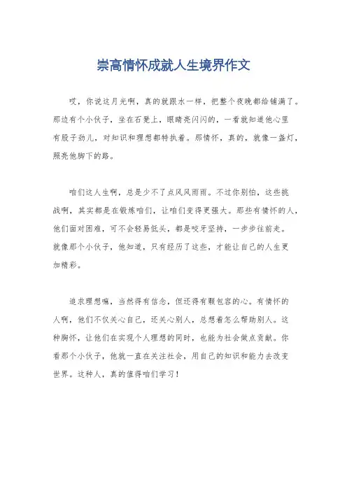 崇高情怀成就人生境界作文