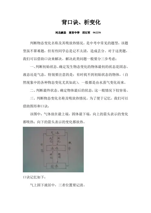 背口诀,析变化