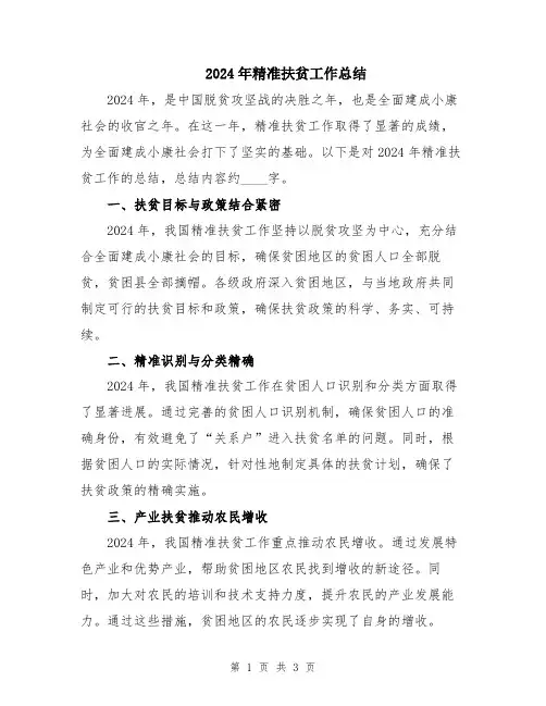 2024年精准扶贫工作总结