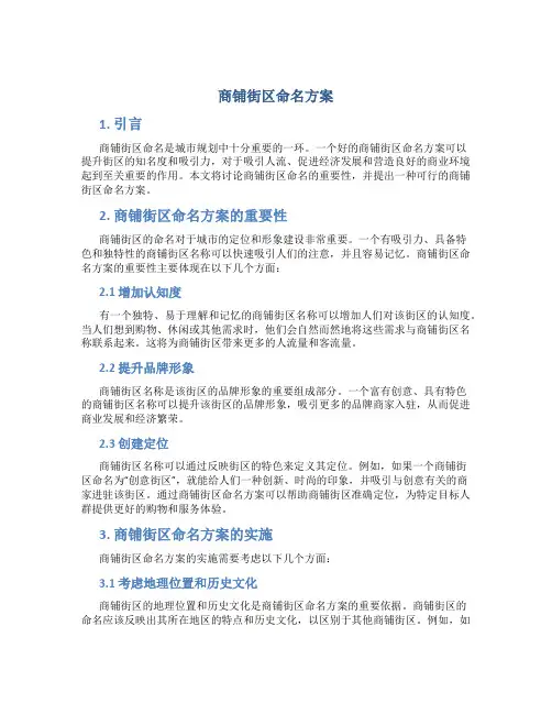 商铺街区命名方案