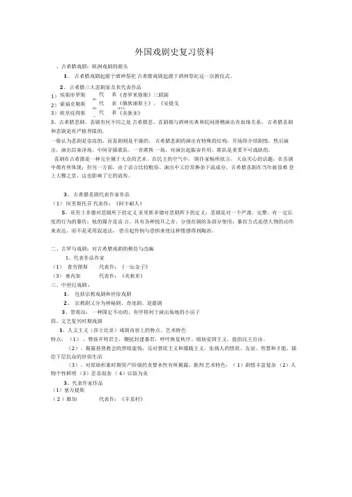 外国戏剧史复习资料(1)