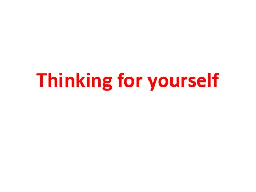 Thinking for yourself