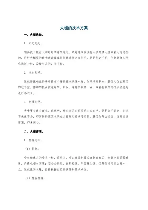 大棚的技术方案