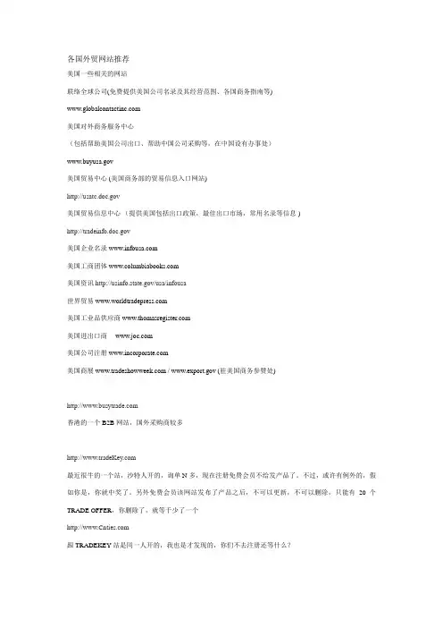 各国外贸网站推荐