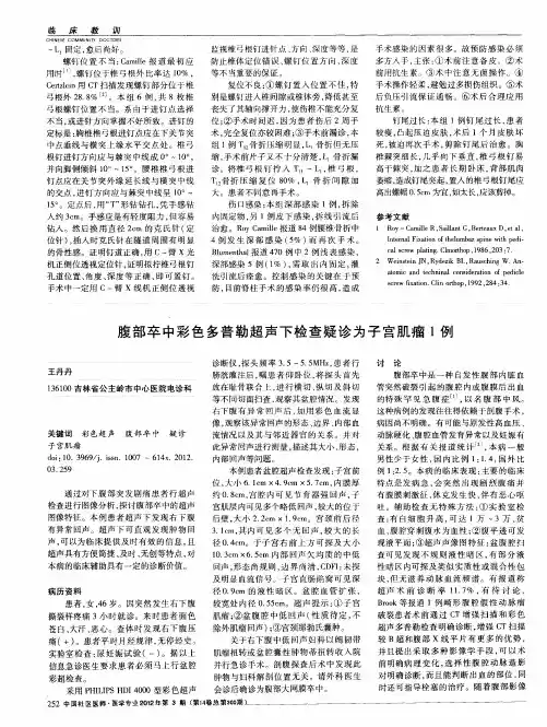 腹部卒中彩色多普勒超声下检查疑诊为子宫肌瘤1例