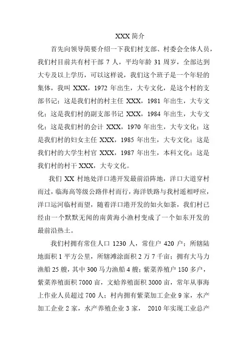 XXX村简介