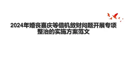 2024年婚丧喜庆等借机敛财问题开展专项整治的实施方案范文.pptx
