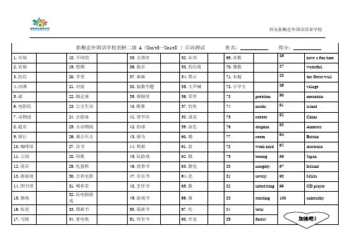 剑桥少儿英语unit5-8百词测验