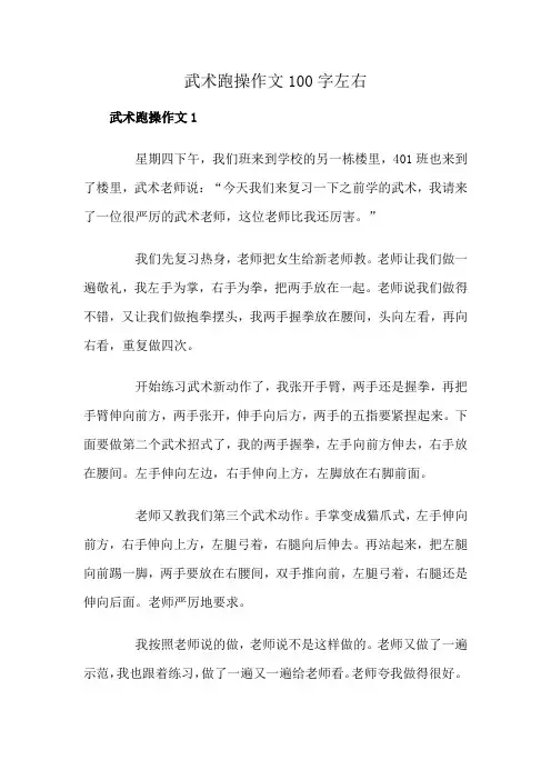 武术跑操作文100字左右